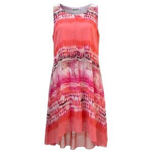 NOTATIONS Tie Dye Ruffled Hem Elastic Waist Sleeveless Summer Dress Plus Size 3X